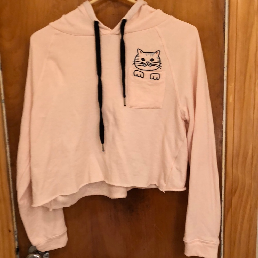 Love peace & lazy days cropped hoodie